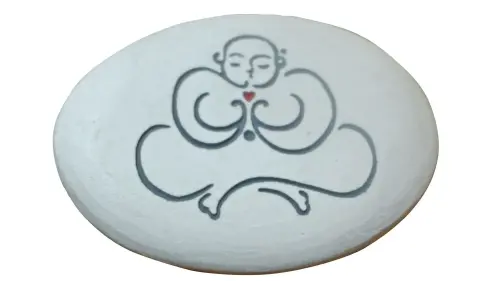 Product image of the product “White stone with Buddha calligraphy as magnetic holder, 3 pieces ”